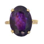 An amethyst dress ring