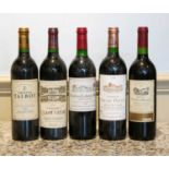5 bottles mixed LOT Fine, mature and Classified Growth Claret
