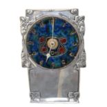 An Archibald Knox for Liberty & Co. Tudric pewter and enamel mantel clock,