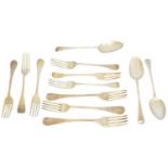 A selection of silver flatware,