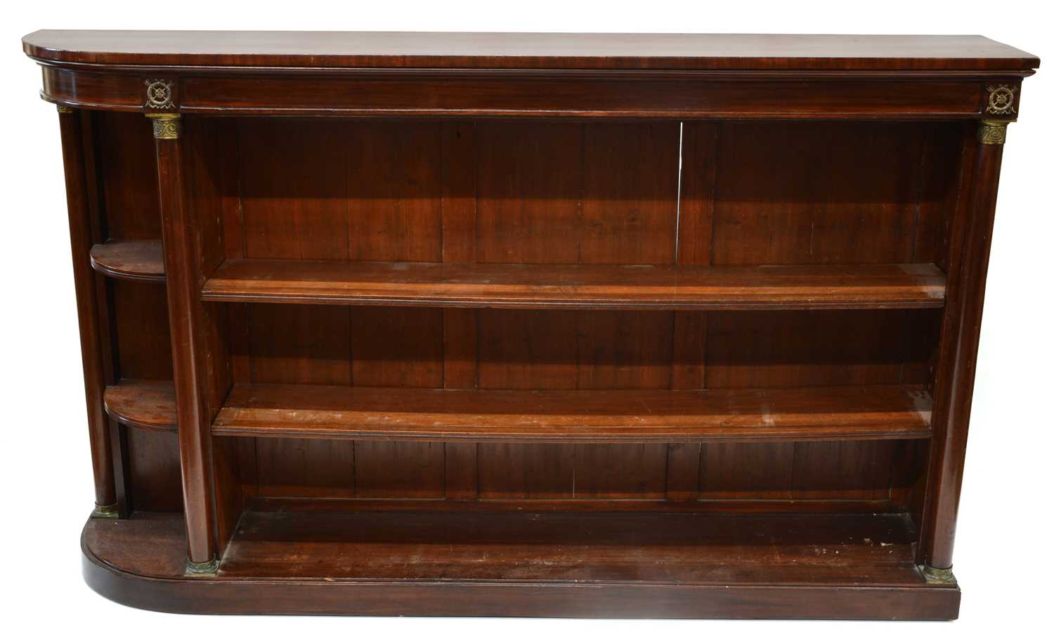 19th Century Empire Style Mahogany Open Bookcase