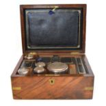 19th Century Walnut Brass Bound Vanity Box