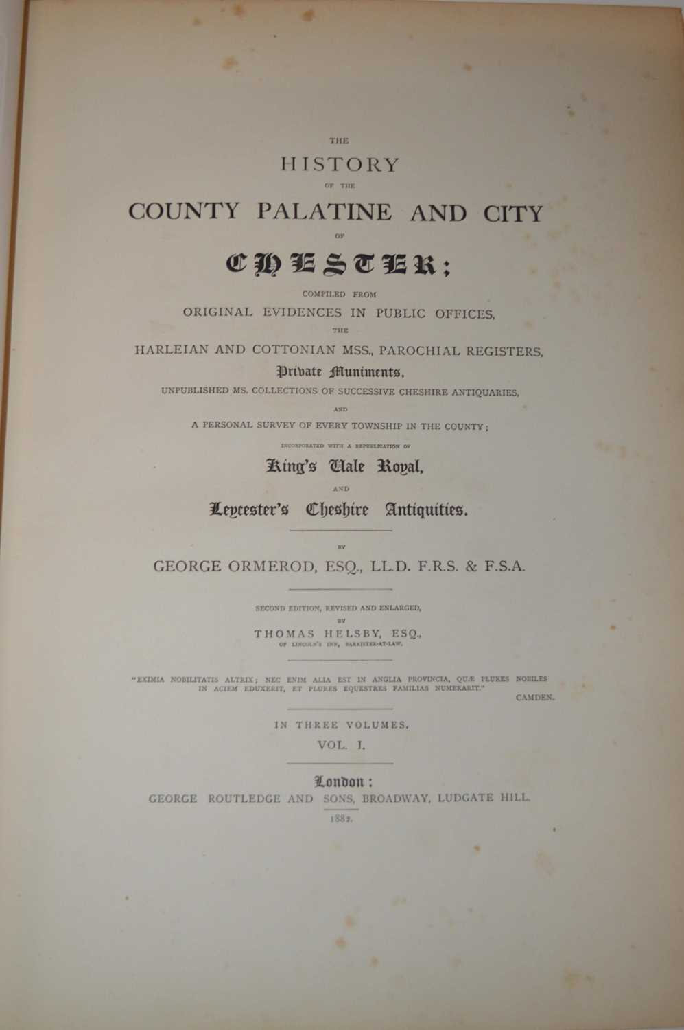 The History of the County Palatine and City of Chester Ormerod (George) - Bild 2 aus 6