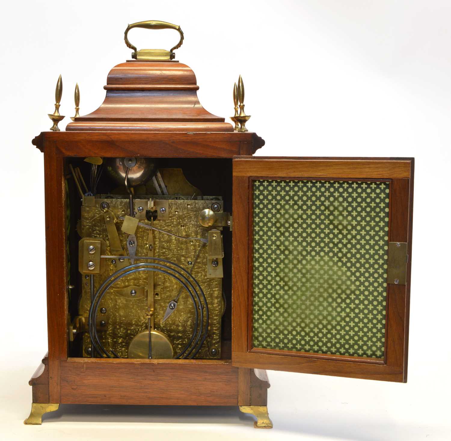 Triple Fusee Bracket Clock with 8 Bell Carrilon - Image 5 of 15