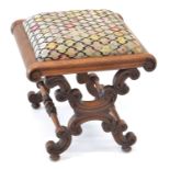 Victorian Mahogany 'X' Framed Stool