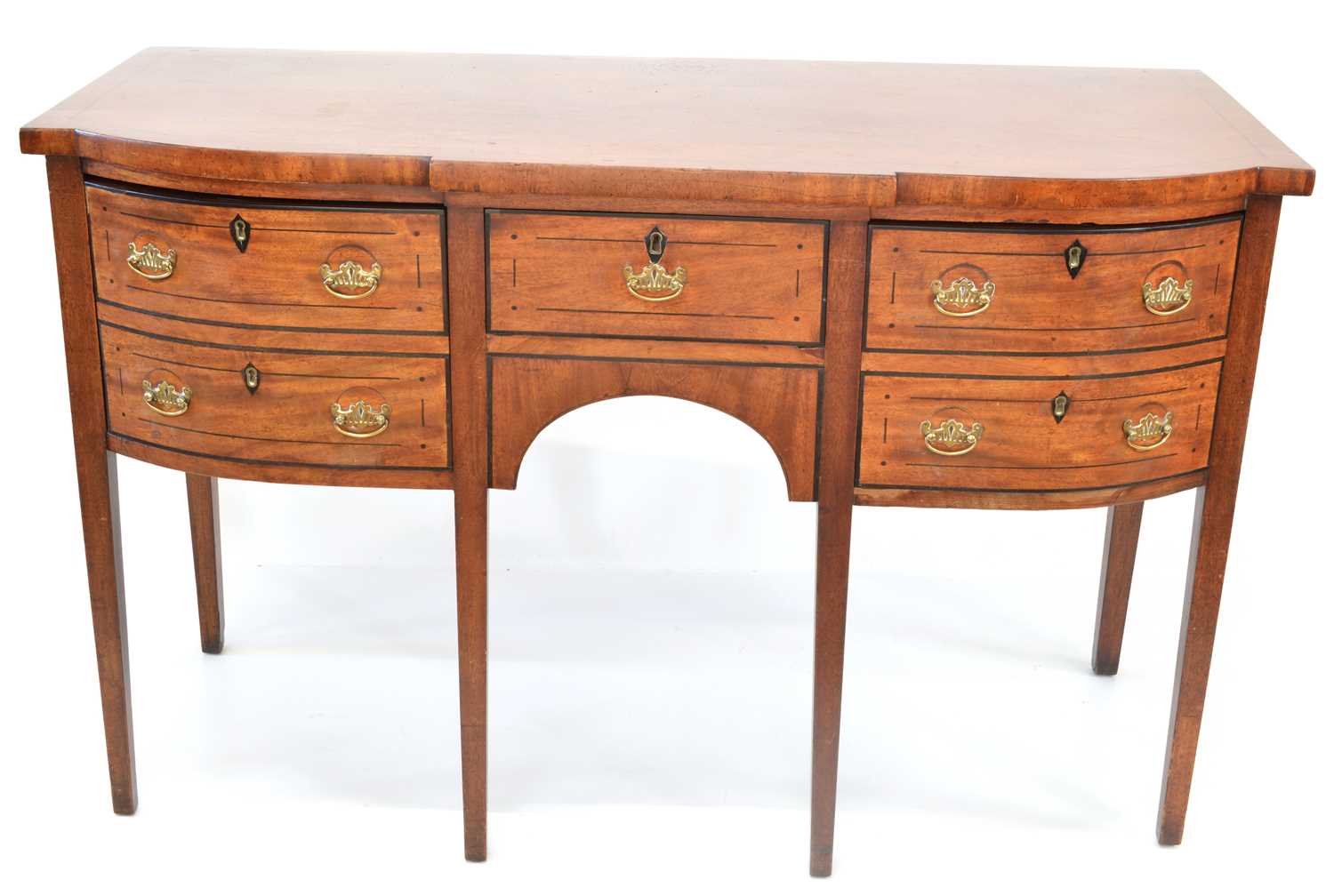 George III mahogany breakfront sideboard