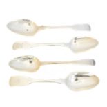 A selection of silver dessert spoons,