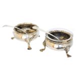 A pair of George III silver salts,