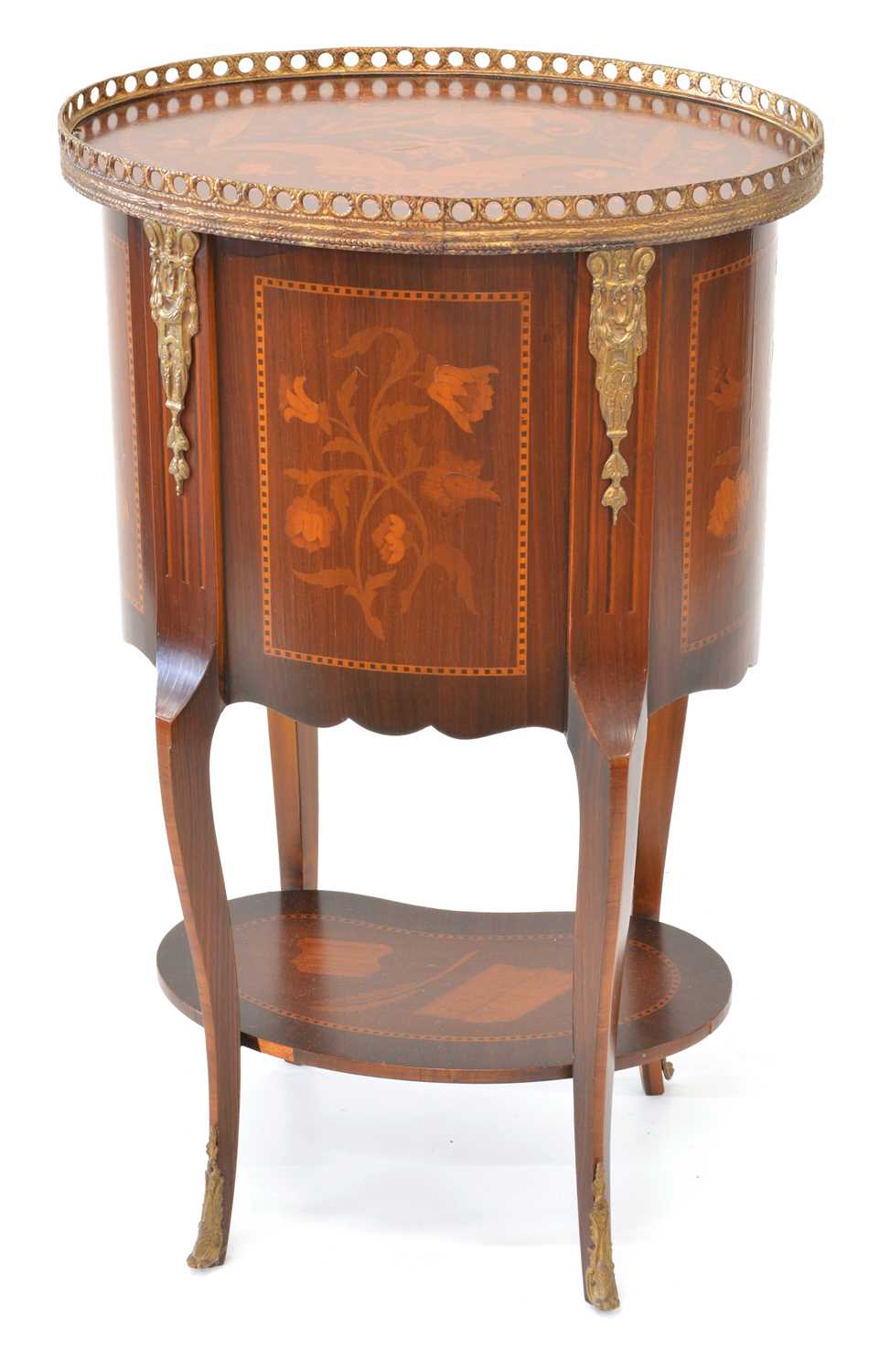Late 19th Century Louis XV Style French Marquetry and Ormolu Mounted Side Table - Image 2 of 8
