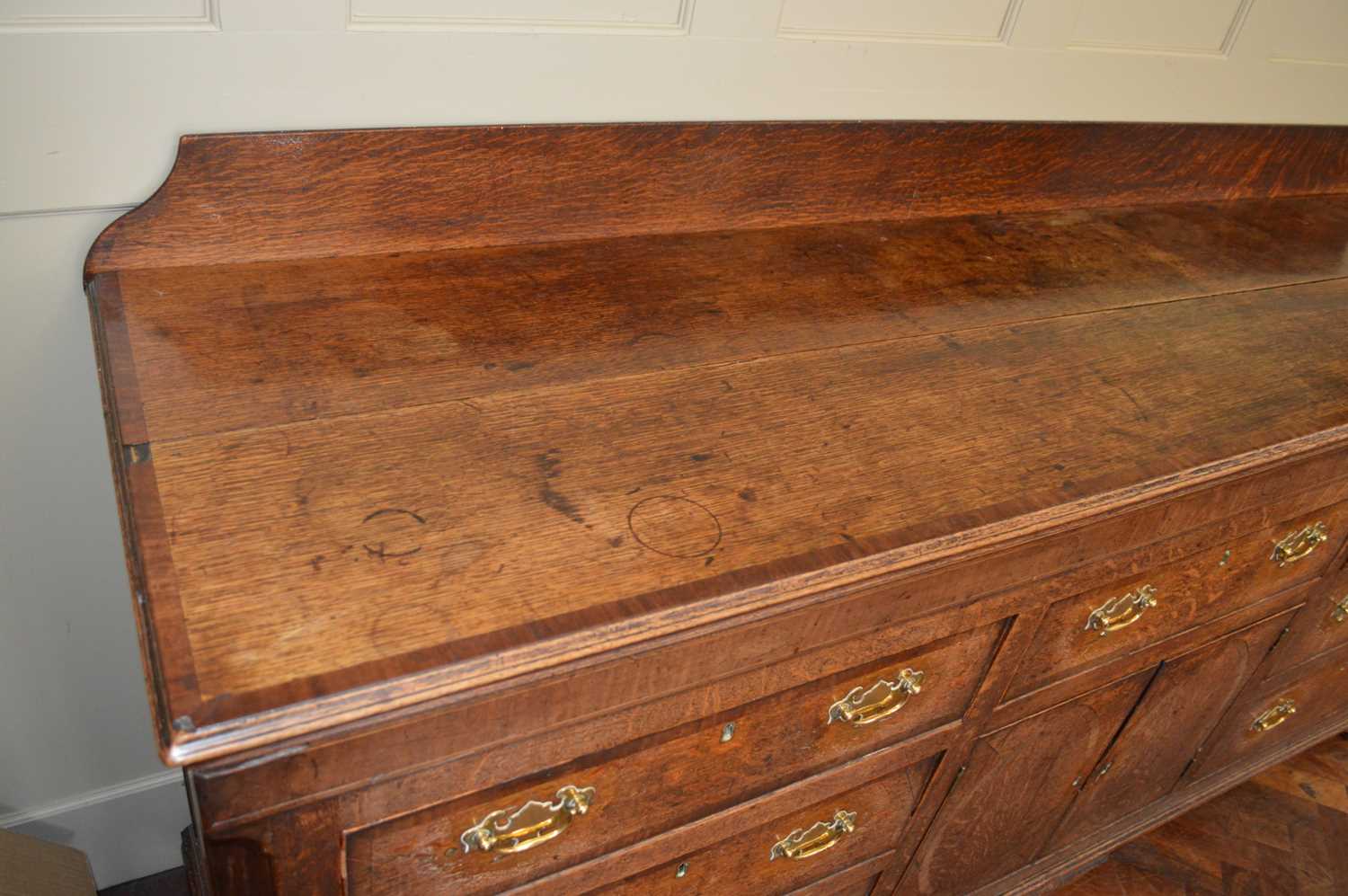 George III Oak Dresser Base - Image 2 of 13