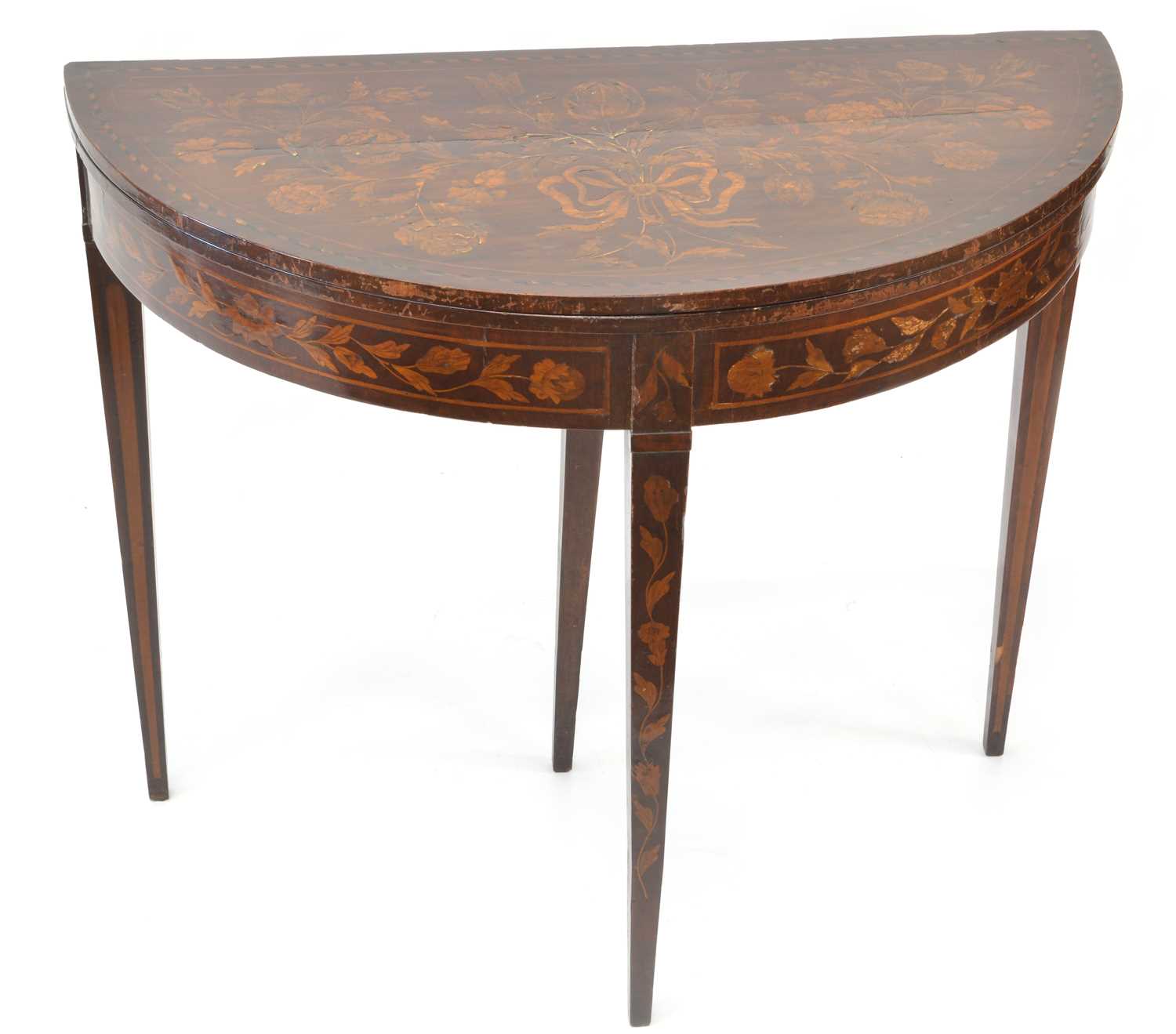 19th Century Dutch Marquetry Card Table