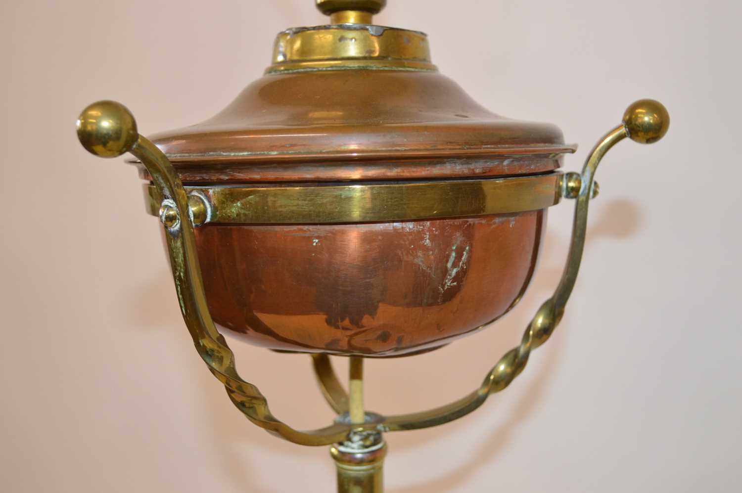 Victorian Aesthetic Movement Brass and Copper Floor Standing Lamp - Image 5 of 5