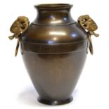 Neoclassical Twin Handled Bronze Vase