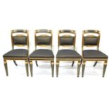 Set of Four Empire Style Parcel-Gilt Ebonised Chairs