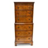 Reproduction George III Style Mahogany Bow Fronted Chest on Chest