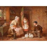 Robert William Wright (British fl.1871-1889) "Their New Home" and "A Game of Draughts"