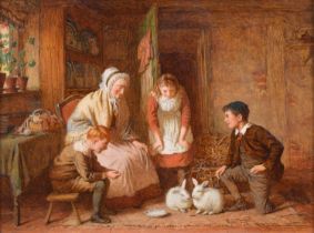 Robert William Wright (British fl.1871-1889) "Their New Home" and "A Game of Draughts"