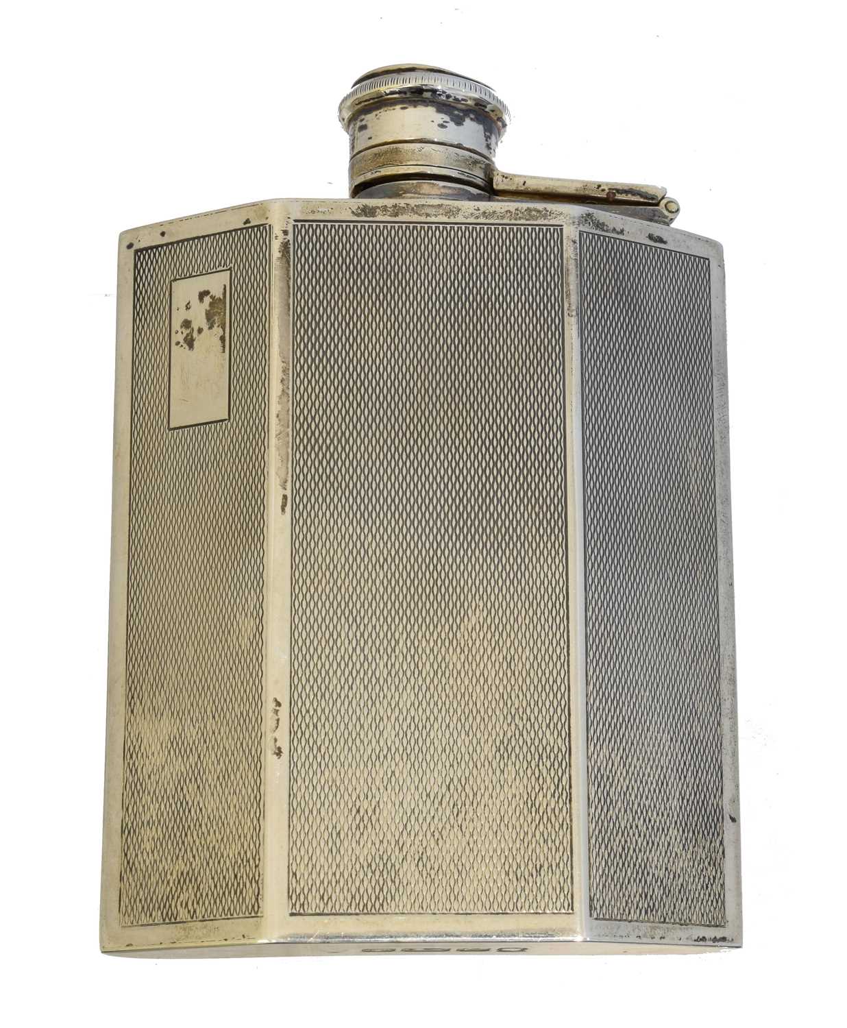 An Elizabeth II silver hip flask,