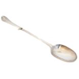 An early 18th century Britannia standard basting spoon,