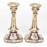 Pair of Royal Crown Derby Old Imari Candlesticks