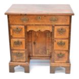 Queen Anne Oyster Veneered Kneehole Desk