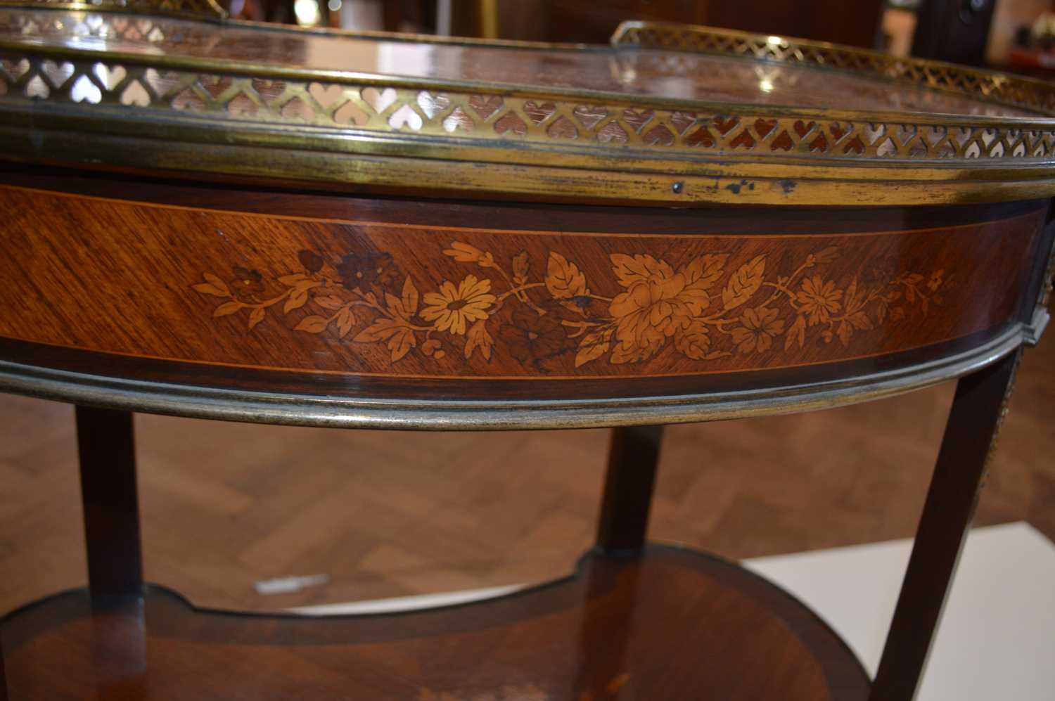 French Louis XV Style Kingwood Kidney Shaped Occasional Table - Image 5 of 7