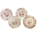 Four Chinese Famille Rose plates