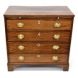 George III mahogany chest of drawers with brushing slide