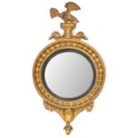 Regency Giltwood Convex Wall Mirror