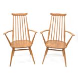 Two Ercol Goldsmith Windsor carver chairs