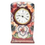 Moorcroft Pansy Pattern Clock