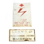 L&NWR Co Refreshment Rooms EUSTON & Danger sign