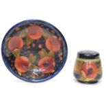 Moorcroft plate and pomander in pomegranate pattern