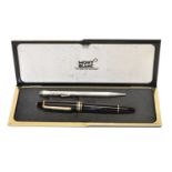 A Montblanc, Meisterstuck, Classique, fountain pen and a silver propelling pencil (2).
