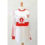 VfB Stuttgart match worn UEFA Cup 1988-1989 football shirt, long sleeves, size L, player number