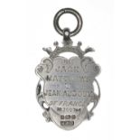 Jack Matthews silver medal following his bout with Jean Audouy of France on 16th April 1910
