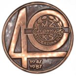 MZKS Chemik 1947-1987, 40 year anniversary bronze medal
