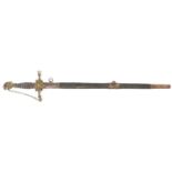 British blue and gilt presentation sword dated 1837