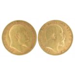 Two King Edward VII, Half-Sovereigns, 1907 and 1908 (2).