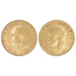 Two King George V, Half-Sovereigns, 1911 and 1912 (2).