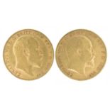 Two King Edward VII, Half-Sovereigns, 1909 and 1910 (2).