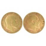 Two King Edward VII, Half-Sovereigns, 1902 and 1904 (2).