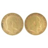 Two King Edward VII, Half-Sovereigns, 1905 and 1906 (2).