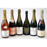 6 bottles Fine Champagne to include Dom Perignon