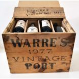 12 bottles in previously unopened OWC Warre’s 1977