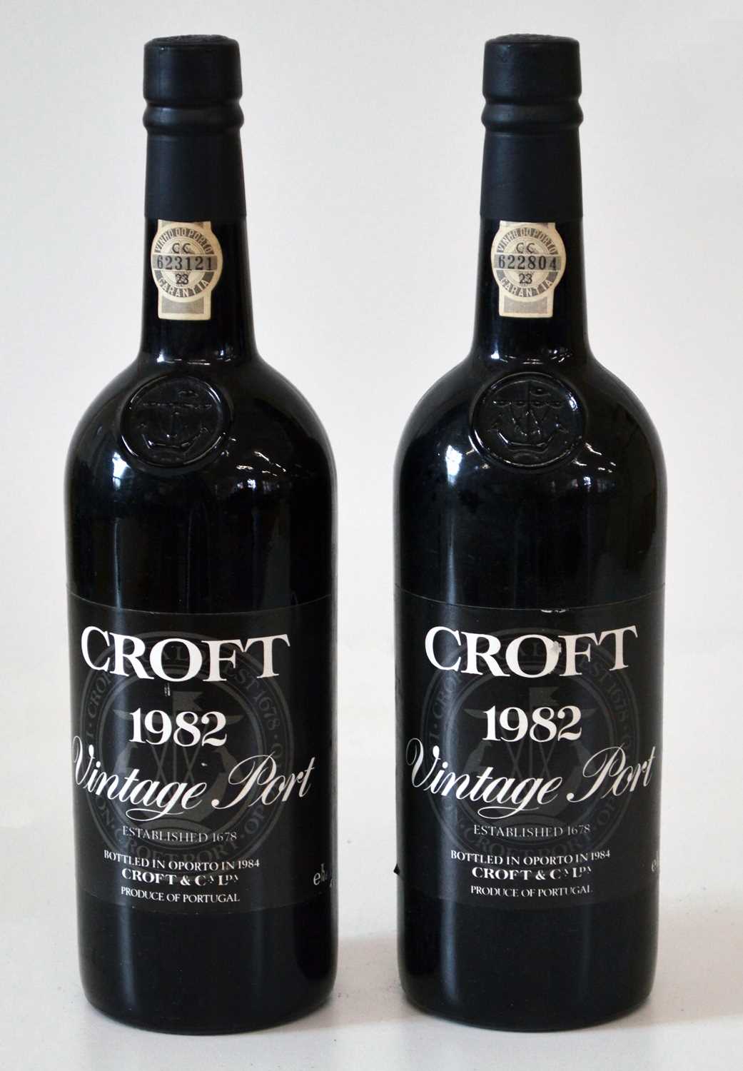 2 bottles Croft Vintage Port 1982