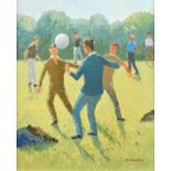 David William Burley (British 1901-1990) Football in the park
