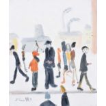 John Goodlad (British 20th/21st century) Figure studies and street scene after L.S. Lowry