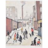 L.S. Lowry R.A. (British 1887-1976) "Street Scene"