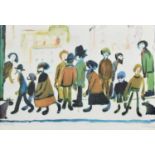 L.S. Lowry R.A. (British 1887-1976) "People Standing About"